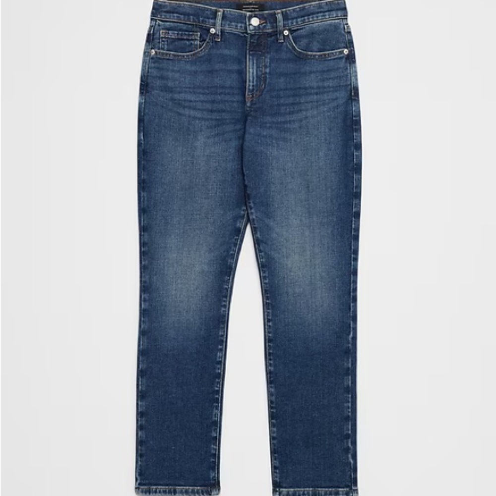 Girlfriend Mid-Rise Dark Wash Jean